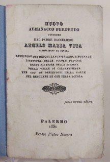 Nuovo almanacco perpetuo disposto dal padre bacceliere Angelo Maria Vita carmelitana da Favara