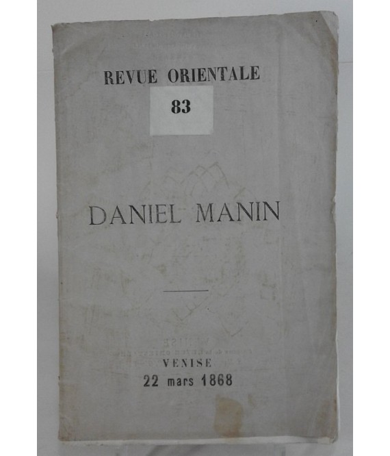Revue Orientale. Daniele Manin.